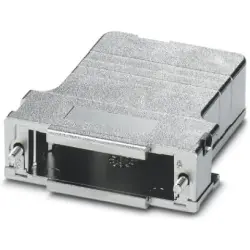 D-Sub connector housing, size: 3 (DB), angled 45°, cable Ø 4 to 12 mm, ABS, metallisiert, silver, 1419721