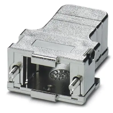 D-Sub connector housing, size: 1 (DE), angled 45°, cable Ø 3.5 to 8.6 mm, ABS, metallisiert, silver, 1419706 - 1
