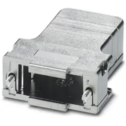 D-Sub connector housing, size: 2 (DA), straight 180°, cable Ø 4 to 11 mm, ABS, metallisiert, silver, 1419710