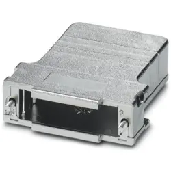 D-Sub connector housing, size: 3 (DB), straight 180°, cable Ø 4 to 12 mm, ABS, metallisiert, silver, 1419719