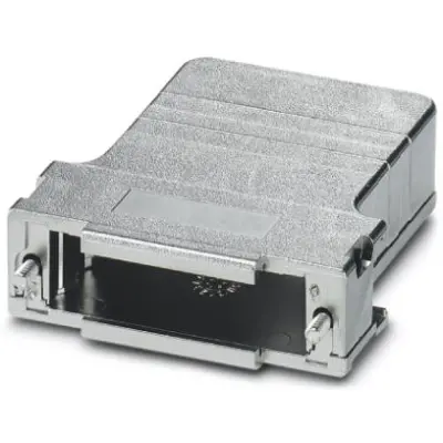 D-Sub connector housing, size: 3 (DB), straight 180°, cable Ø 4 to 12 mm, ABS, metallisiert, silver, 1419719 - 1