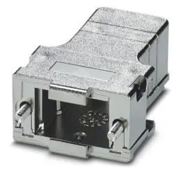 D-Sub connector housing, size: 1 (DE), straight 180°, cable Ø 4 to 11 mm, ABS, metallisiert, silver, 1419705