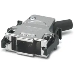 D-Sub connector housing, size: 2 (DA), angled 45°, cable Ø 3 to 8.5 mm, zinc die casting, silver, 1419725