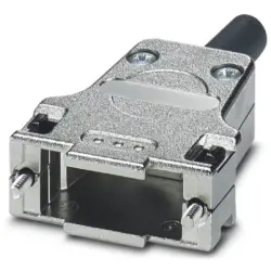 D-Sub connector housing, size: 2 (DA), straight 180°, cable Ø 3 to 8.5 mm, zinc die casting, silver, 1419724