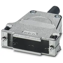 D-Sub connector housing, size: 3 (DB), straight 180°, cable Ø 3 to 8.5 mm, zinc die casting, silver, 1419727
