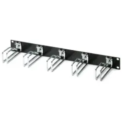 Shunting distributor, 19 inches, 1 U, with 5 metal brackets, (W x H) 482.6 x 44.45 mm, black, 1409284