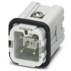 Pin contact insert, 7D, 3 pole, equipped, push-in, with PE contact, 1585252