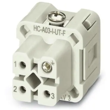 Socket contact insert, 7D, 3 pole, equipped, screw connection, with PE contact, 1585223 - 1