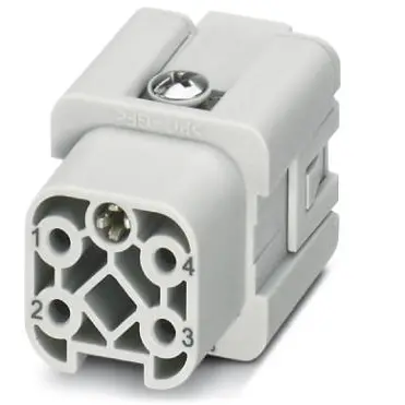 Socket contact insert, 7D, 4 pole, equipped, push-in, with PE contact, 1585281 - 1