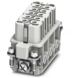Socket contact insert, 15D, 10 pole, equipped, screw connection, with PE contact, 1585304