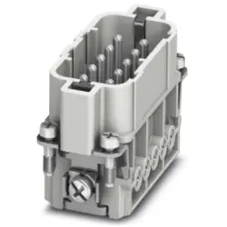 Pin contact insert, 15D, 10 pole, equipped, screw connection, with PE contact, 1585294