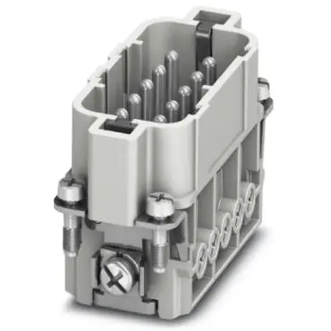 Pin contact insert, 15D, 10 pole, equipped, screw connection, with PE contact, 1585294 - 1