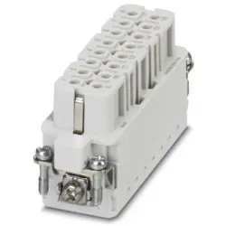 Socket contact insert, 25D, 16 pole, equipped, push-in, with PE contact, 1585388