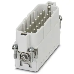 Pin contact insert, 25D, 16 pole, equipped, push-in, with PE contact, 1585375