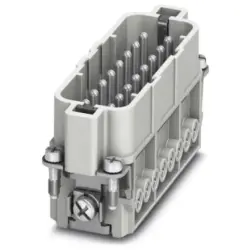 Pin contact insert, 25D, 16 pole, equipped, screw connection, with PE contact, 1585333