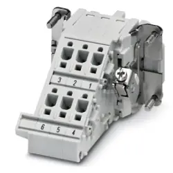 Socket contact insert, 6B, 6 pole, equipped, push-in, with PE contact, 1648351