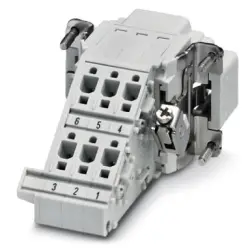 Pin contact insert, 6B, 6 pole, equipped, push-in, with PE contact, 1648364
