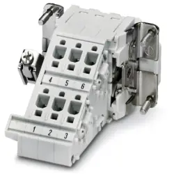 Socket contact insert, 6B, 6 pole, equipped, push-in, with PE contact, 1648377