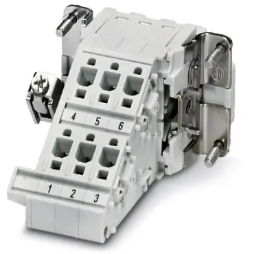 Socket contact insert, 6B, 6 pole, equipped, push-in, with PE contact, 1648377 - 1