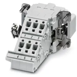 Pin contact insert, 6B, 6 pole, equipped, push-in, with PE contact, 1648380