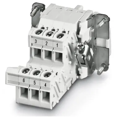 Socket contact insert, 6B, 6 pole, equipped, screw connection, with PE contact, 1648018 - 1