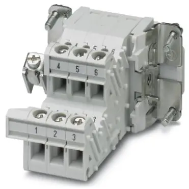 Socket contact insert, 6B, 6 pole, equipped, screw connection, with PE contact, 1648066 - 1