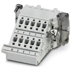 Socket contact insert, 10B, 10 pole, equipped, push-in, with PE contact, 1648393
