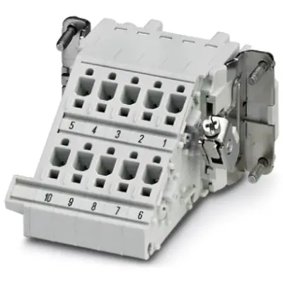 Socket contact insert, 10B, 10 pole, equipped, push-in, with PE contact, 1648393 - 1