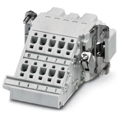 Pin contact insert, 10B, 10 pole, equipped, push-in, with PE contact, 1648403 - 1