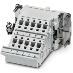 Socket contact insert, 10B, 10 pole, equipped, push-in, with PE contact, 1648416