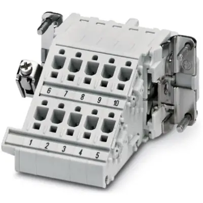 Socket contact insert, 10B, 10 pole, equipped, push-in, with PE contact, 1648416 - 1