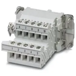 Socket contact insert, 10B, 10 pole, equipped, screw connection, with PE contact, 1648078
