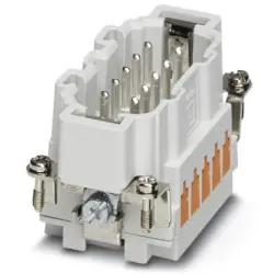 Pin contact insert, 10B, 10 pole, equipped, QUICKON, with PE contact, 1605624