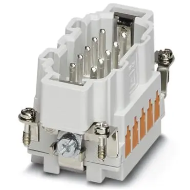 Pin contact insert, 10B, 10 pole, equipped, QUICKON, with PE contact, 1605624 - 1