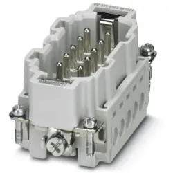 Pin contact insert, 10B, 10 pole, equipped, screw connection, with PE contact, 1648173