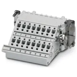 Socket contact insert, 16B, 16 pole, equipped, push-in, with PE contact, 1648432