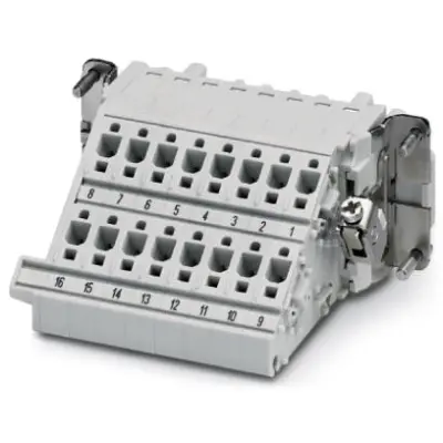 Socket contact insert, 16B, 16 pole, equipped, push-in, with PE contact, 1648432 - 1