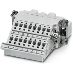 Pin contact insert, 16B, 16 pole, equipped, push-in, with PE contact, 1648445