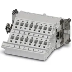 Socket contact insert, 16B, 16 pole, equipped, push-in, with PE contact, 1648458