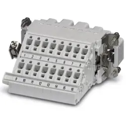 Pin contact insert, 16B, 16 pole, equipped, push-in, with PE contact, 1648461