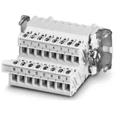 Socket contact insert, 16B, 16 pole, equipped, screw connection, with PE contact, 1648042 - 1