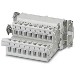 Socket contact insert, 16B, 16 pole, equipped, screw connection, with PE contact, 1648090