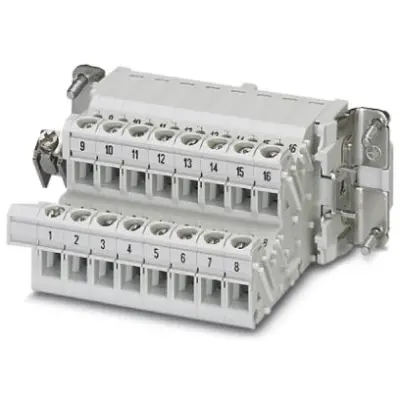 Socket contact insert, 16B, 16 pole, equipped, screw connection, with PE contact, 1648090 - 1