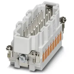 Pin contact insert, 16B, 16 pole, equipped, QUICKON, with PE contact, 1605637