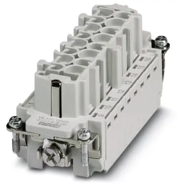 Socket contact insert, 16B, 16 pole, equipped, crimp connection, with PE contact, 1584923 - 1