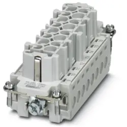 Socket contact insert, 16B, 16 pole, equipped, screw connection, with PE contact, 1584884