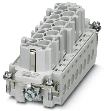 Socket contact insert, 16B, 16 pole, equipped, screw connection, with PE contact, 1584884 - 1