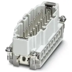 Pin contact insert, 16B, 16 pole, equipped, screw connection, with PE contact, 1584871