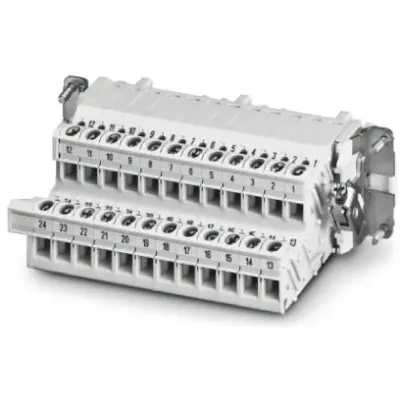 Socket contact insert, 24B, 24 pole, equipped, screw connection, with PE contact, 1648054 - 1