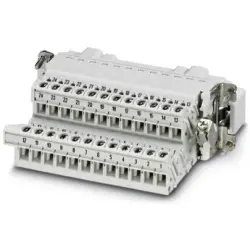 Pin contact insert, 24B, 24 pole, equipped, screw connection, with PE contact, 1648060
